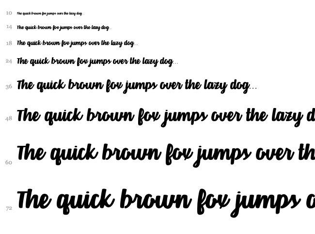 Velvet Heart font waterfall